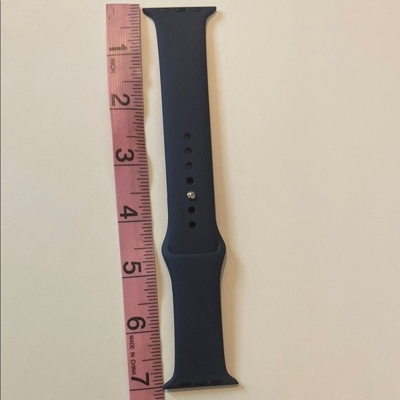 Apple Watch Silicone Silver colored Buckle Navy Blue Band 42mm - Picture 6 of 6